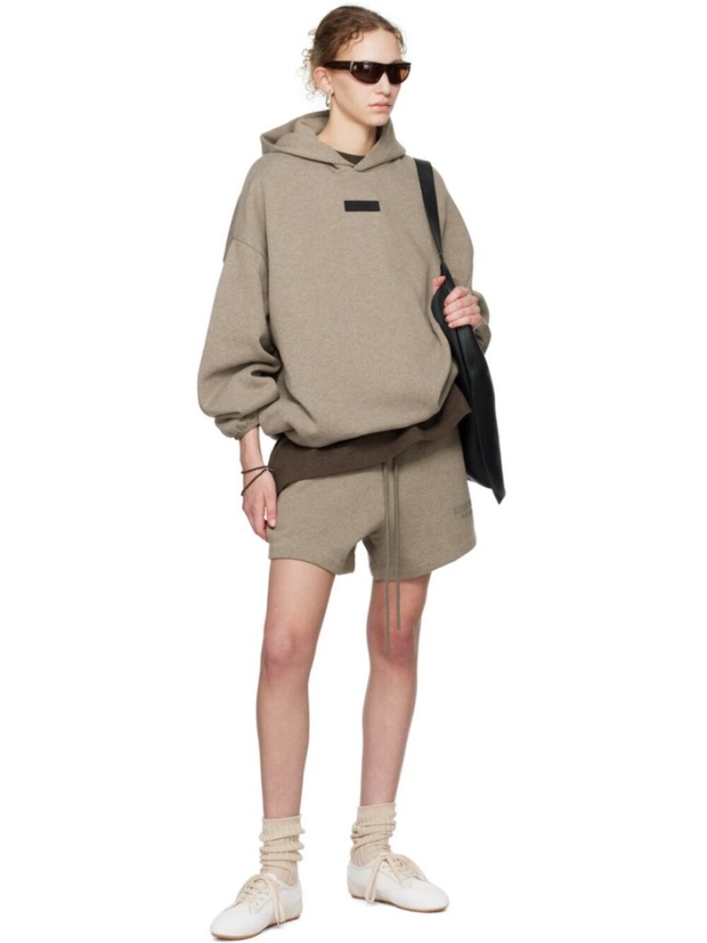 Fear of God ESSENTIALS Sz. S Heather Grey Elasticized Hoodie